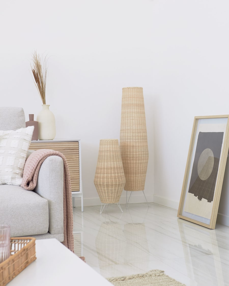 Natural Rattan Japandi Floor Lamp