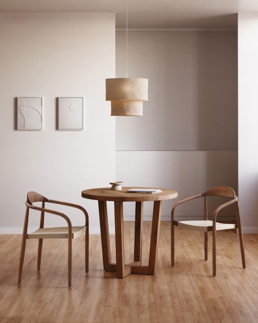 Walnut Acacia Rope Japandi Chair