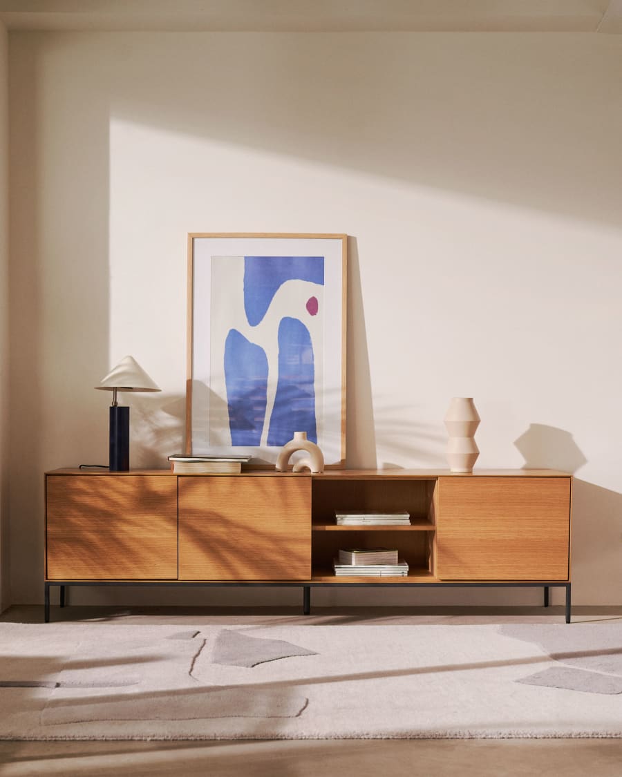 Japandi Blue Metal Table Lamp