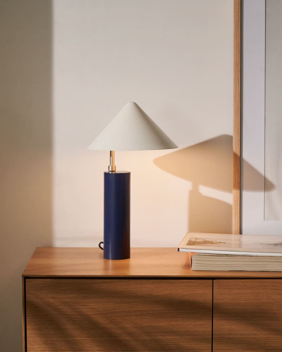 Japandi Blue Metal Table Lamp