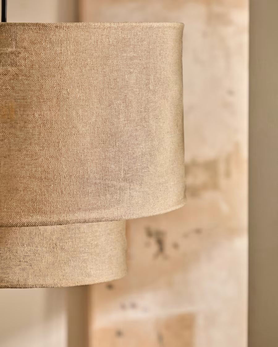 Japandi Linen Pendant Light