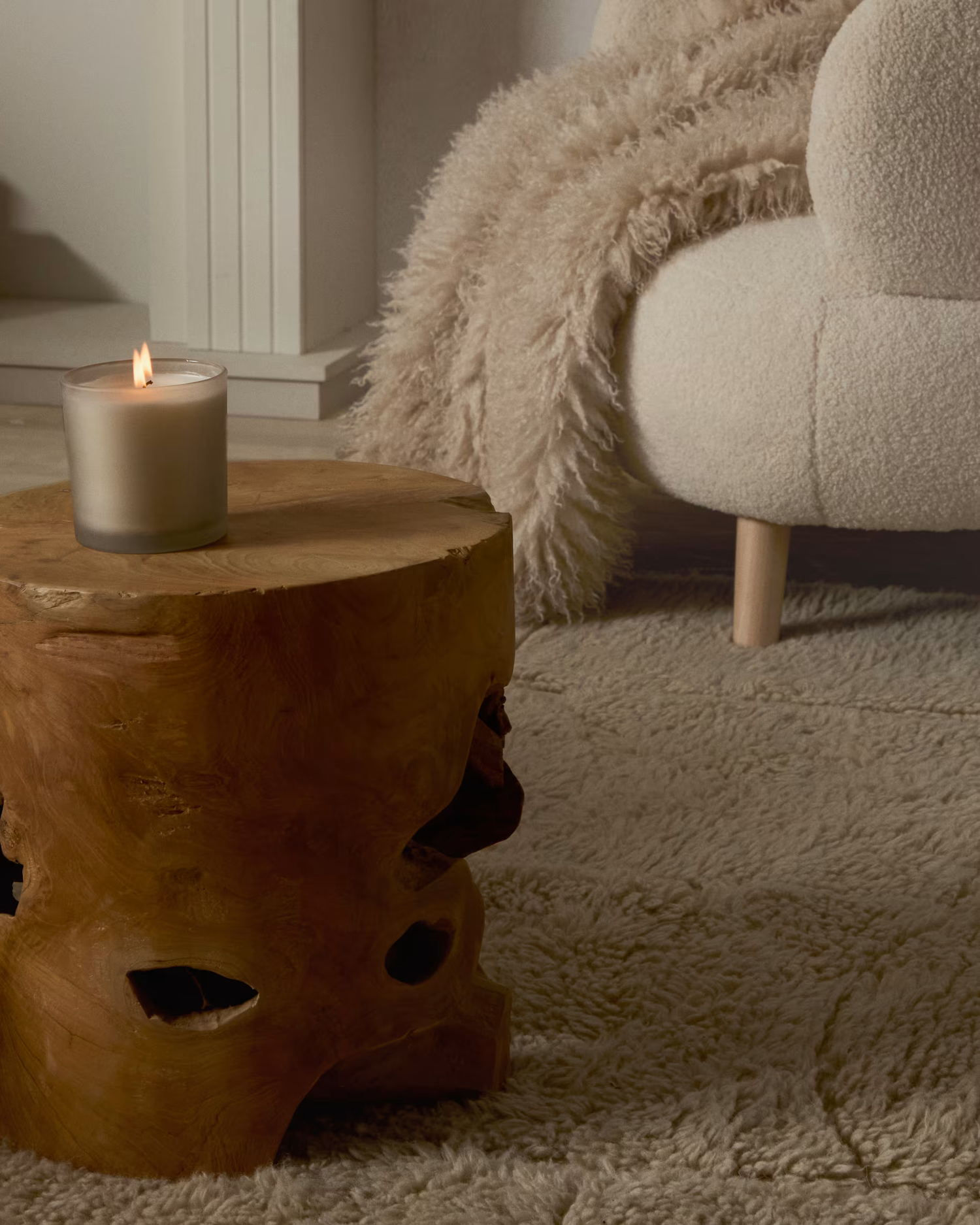 Japandi Driftwood Side Table