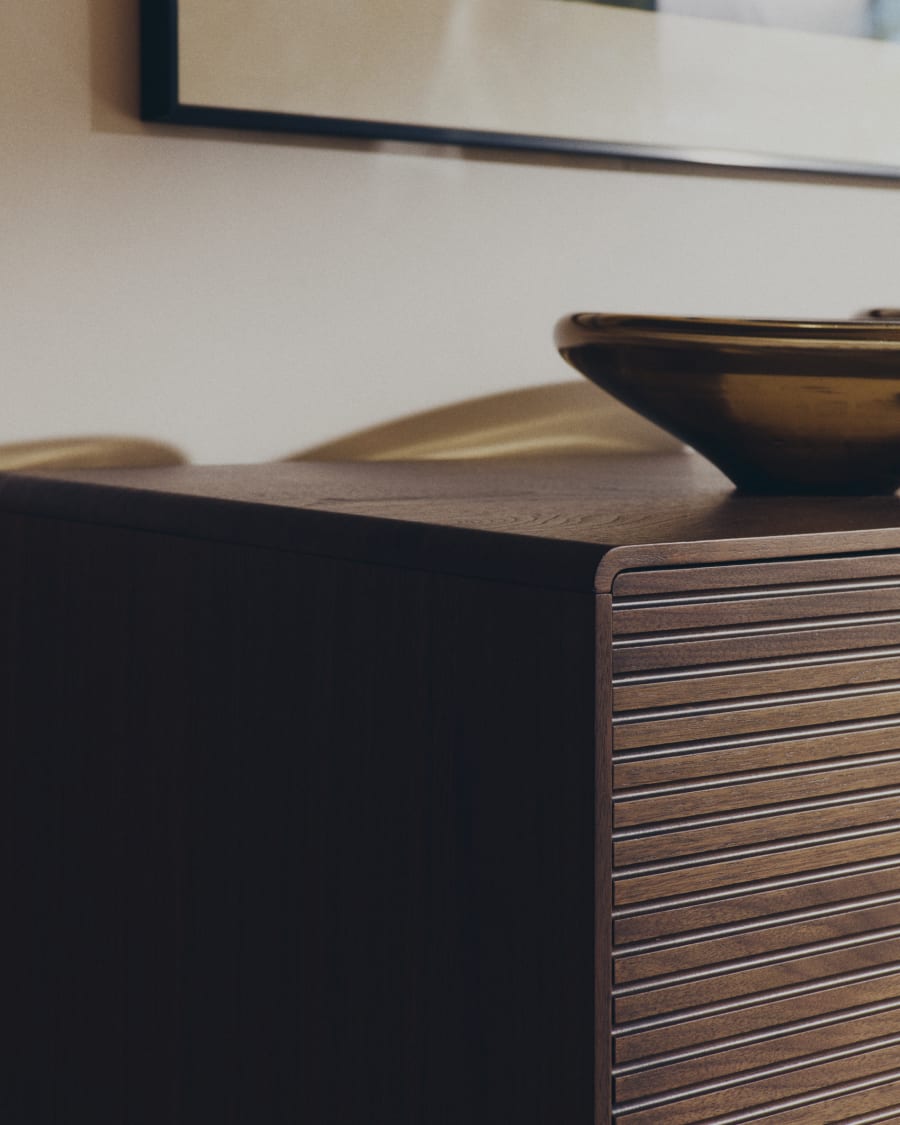 Walnut Veneer Japandi Sideboard