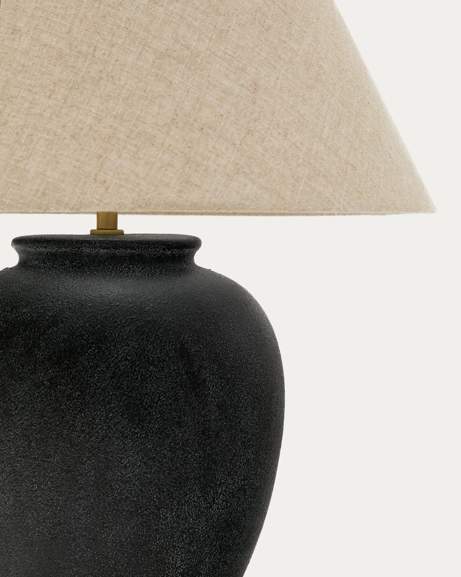 Japandi Black Ceramic Table Lamp