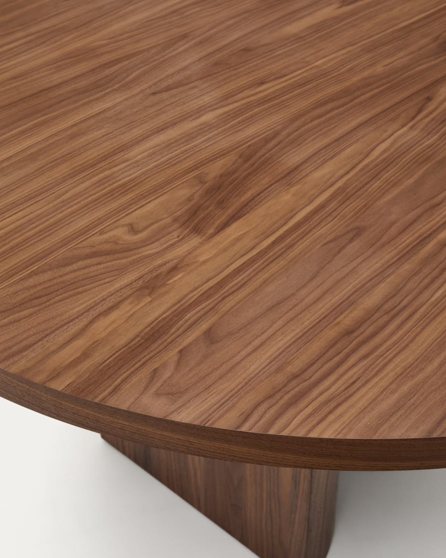 Round Dark Wood Japandi Table