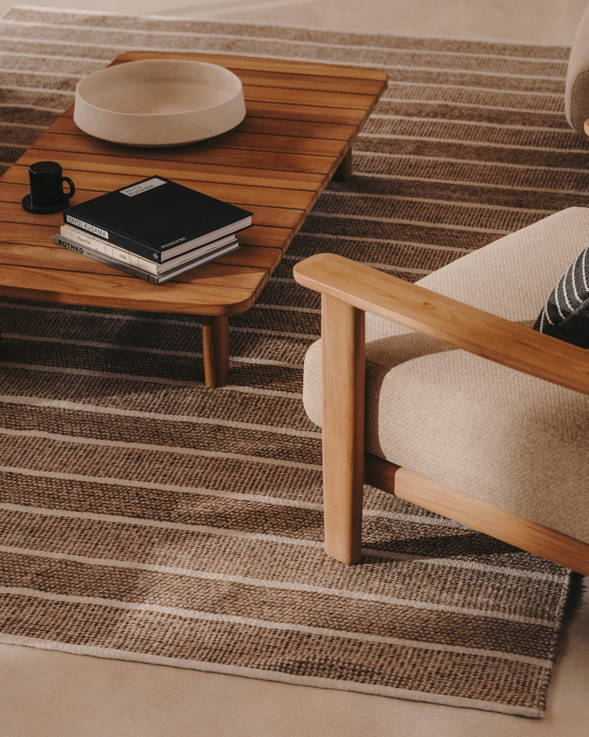 Apandi Rug Texture Bicolor Striped Japandi Rug | JapandiStore