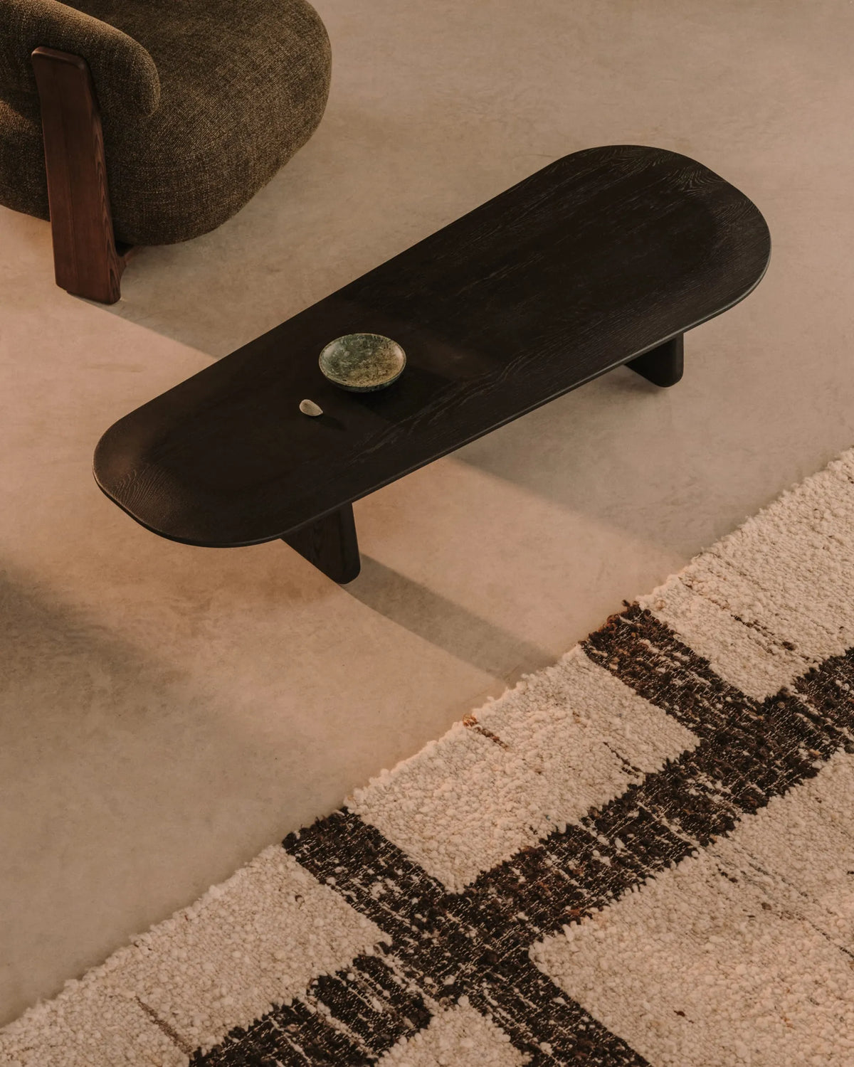Black Organic Japandi Coffee Table