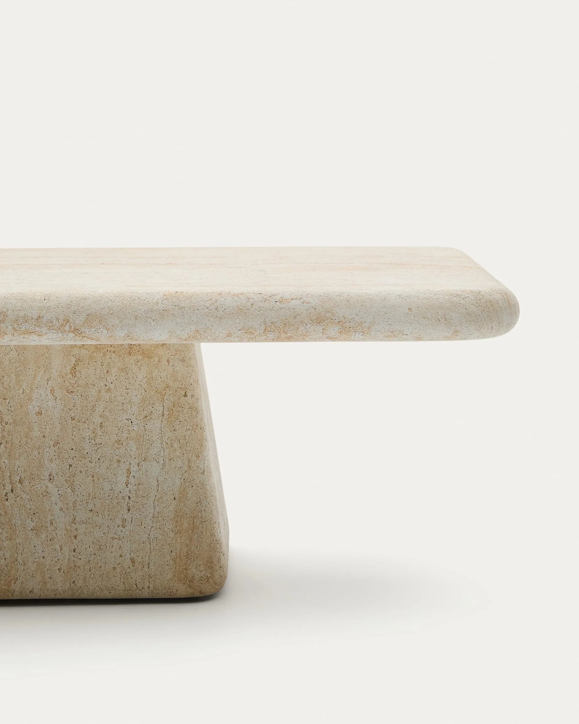 Travertine Rectangular Japandi Coffee Table