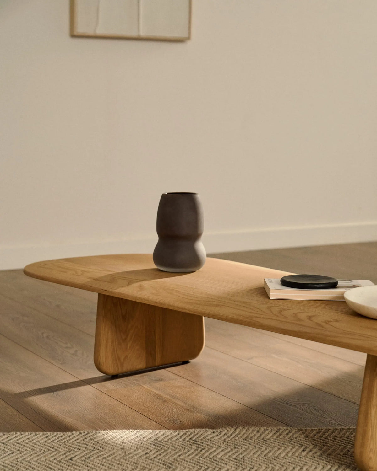 Light Wood Organic Japandi Coffee Table