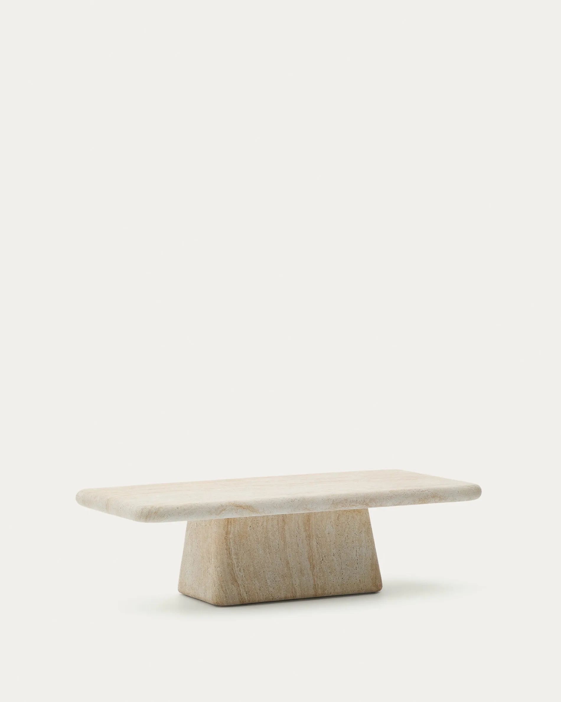 Travertine Rectangular Japandi Coffee Table