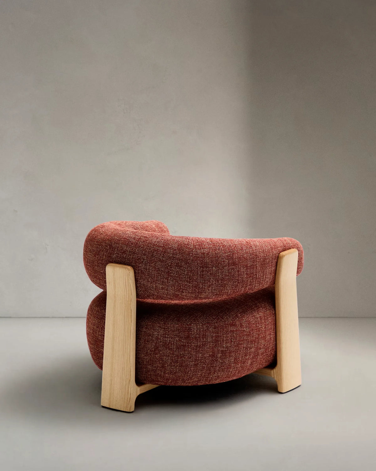 Terracotta Chenille Japandi Armchair