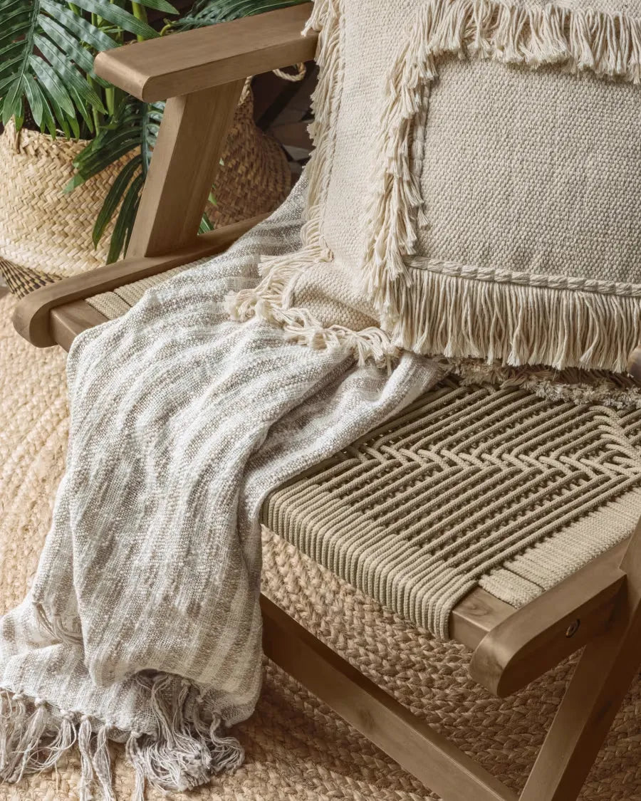 Dark Acacia Japandi Armchair