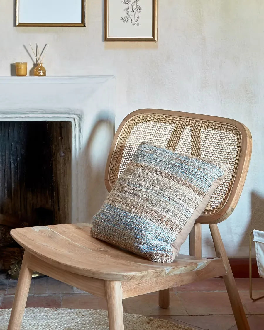 Teak Rattan Japandi Armchair