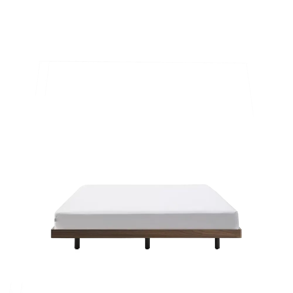 Walnut Veneer Japandi Bed 160x200cm